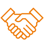 Line drawing of shaking hands